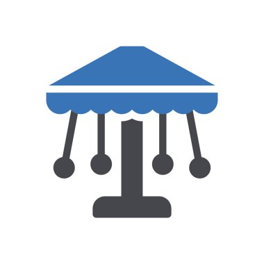 şeffaf bir arkaplan üzerinde atlıkarınca yuvarlak vektör çizimi. Konsept ve grafik tasarım için en iyi kalite sembolleri.. 