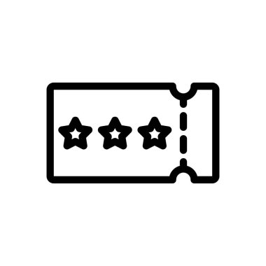 Saydam bir arkaplanda bilet vektör çizimi. Premium kalite semboller. Konsept ve grafik tasarım için ince çizgi simgesi. 