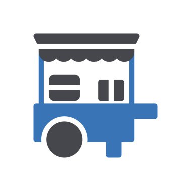 Şeffaf bir arkaplan üzerinde yiyecek standı vektör çizimi. Konsept ve grafik tasarım simgeleri için kaliteli semboller..