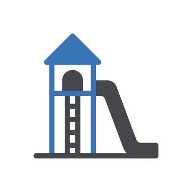 Saydam bir arkaplan üzerinde park slayt vektör çizimi. Konsept ve grafik tasarımı için mükemmel kalite semboller..