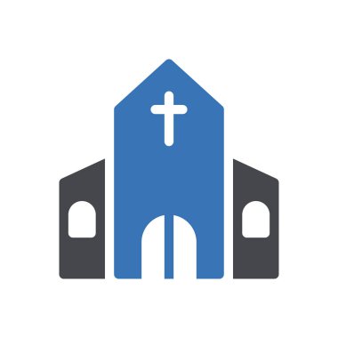 Şeffaf bir arkaplan üzerinde kilise vektör illüstrasyonu. Konsept ve grafik tasarım simgeleri için kaliteli semboller..