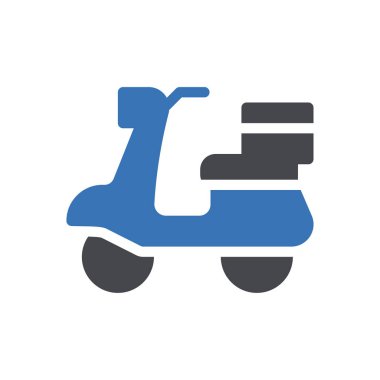 Saydam bir arkaplan üzerinde scooter vektör çizimi. Konsept ve grafik tasarım simgeleri için kaliteli semboller..