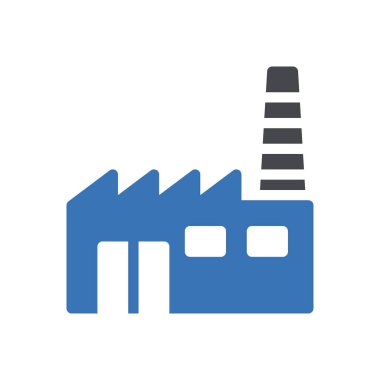Şeffaf bir arkaplan üzerinde fabrika vektör çizimi. Konsept ve grafik tasarımı için mükemmel kalite sembolleri..