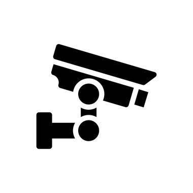 Saydam bir arkaplan üzerinde CCTV vektör illüstrasyonu. Konsept ve grafik tasarım simgeleri için kaliteli semboller..