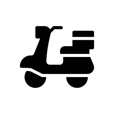 Saydam bir arkaplan üzerinde scooter vektör çizimi. Konsept ve grafik tasarım simgeleri için kaliteli semboller..