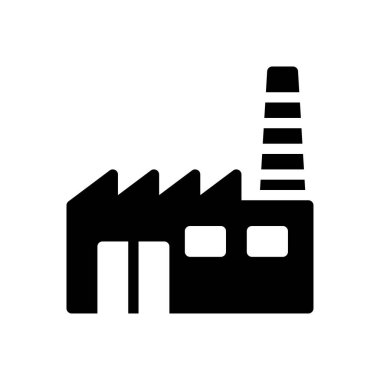 Şeffaf bir arkaplan üzerinde fabrika vektör çizimi. Konsept ve grafik tasarımı için mükemmel kalite sembolleri..