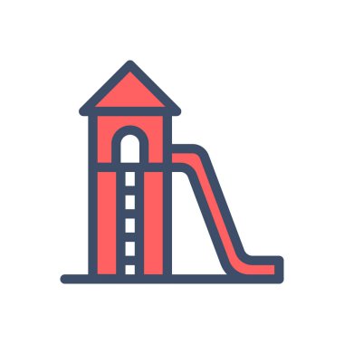 Saydam bir arkaplan üzerinde park slayt vektör çizimi. Konsept ve grafik tasarımı için mükemmel kalite simgeleri..