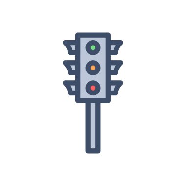 Şeffaf bir arkaplan üzerinde trafik ışığı vektör çizimi. Konsept ve grafik tasarımı için birinci sınıf kalite simgeler..