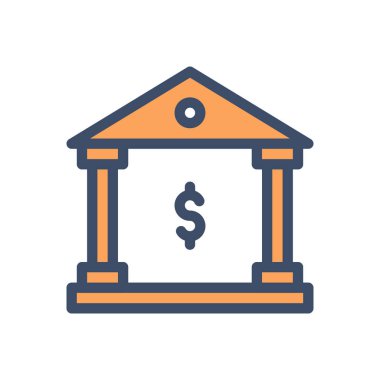 Saydam bir arkaplan üzerinde banka vektör çizimi. Konsept ve grafik tasarım için mükemmel kalite simgeleri..