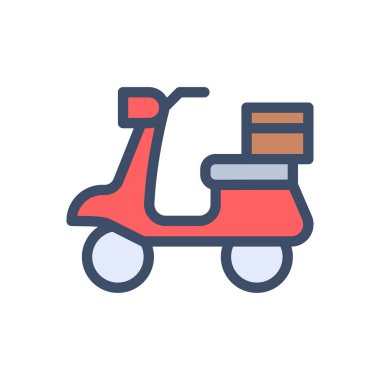 Saydam bir arkaplan üzerinde scooter vektör çizimi. Konsept ve grafik tasarım için premium kalite simgeleri..