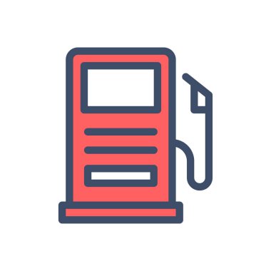 Saydam bir arkaplan üzerinde benzin pompası vektör illüstrasyonu. Konsept ve grafik tasarım için prim kalite simgeleri..