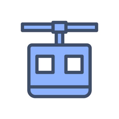 Şeffaf bir arkaplan üzerinde kablo araba vektör çizimi. Konsept ve grafik tasarımı için premium kalite simgeleri..