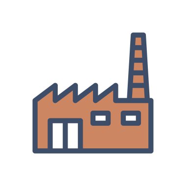 Şeffaf bir arkaplan üzerinde fabrika vektör illüstrasyonu. Konsept ve grafik tasarımı için birinci sınıf kalite simgeler..