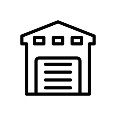 Saydam bir arkaplan üzerinde garaj vektör çizimi. Premium kalite semboller. Konsept ve grafik tasarım için ince çizgi simgesi.