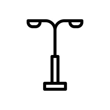 Şeffaf bir arkaplanda sokak lambası çizimi. Premium kalite semboller. Konsept ve grafik tasarım için ince çizgi simgesi.