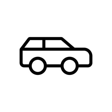 Şeffaf bir arkaplanda araba vektör çizimi. Konsept ve grafik tasarım için ince çizgi simgesi..