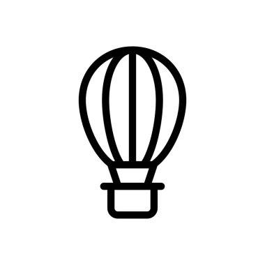 Şeffaf bir arkaplan üzerinde hava balonu çizimi. Premium kalite semboller. Konsept ve grafik tasarım için ince çizgi simgesi.