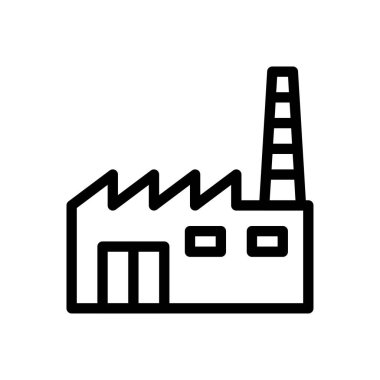 Şeffaf bir arkaplan üzerinde fabrika vektör çizimi. Premium kalite semboller. Konsept ve grafik tasarım için ince çizgi simgesi.