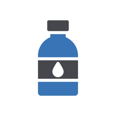 Şeffaf bir arkaplan üzerinde su şişesi vektör illüstrasyonu. Konsept ve grafik tasarım simgeleri için kaliteli semboller..