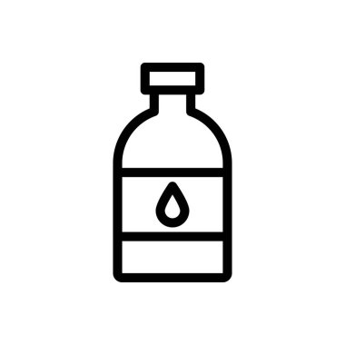 Şeffaf bir arkaplan üzerinde su şişesi vektör çizimi. Konsept ve grafik tasarım için ince çizgi simgesi..