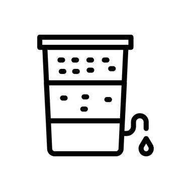 Şeffaf bir arkaplanda su tankı çizimi. Premium kalite semboller. Konsept ve grafik tasarım için ince çizgi simgesi.