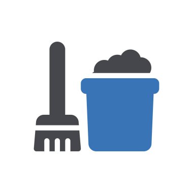 Şeffaf bir arkaplan üzerinde ev temizliği vektör çizimi. Konsept ve grafik tasarım simgeleri için kaliteli semboller..