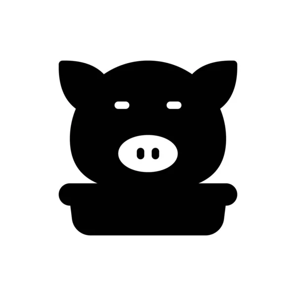 Ilustração Vetorial Porco Fundo Transparente Símbolos Qualidade Superior Ícone Glifos —  Vetores de Stock