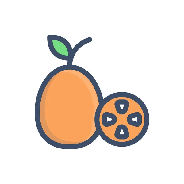 Fruit Vector Illustration Transparent Background Premium Quality Symbols Stroke Icon — Vetor de Stock