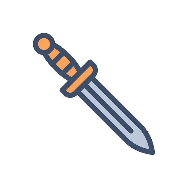 Şeffaf Bir Arkaplan Üzerinde Kılıç Vektör Illüstrasyonu Konsept Grafik Tasarımı — Stok Vektör