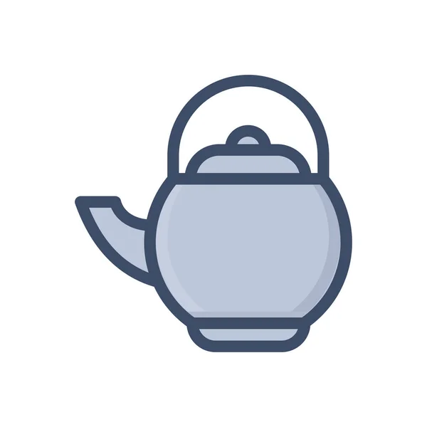 Teapot Vector Illustration Transparent Background 프리미엄 Symbols Stroke Icon Concept — 스톡 벡터
