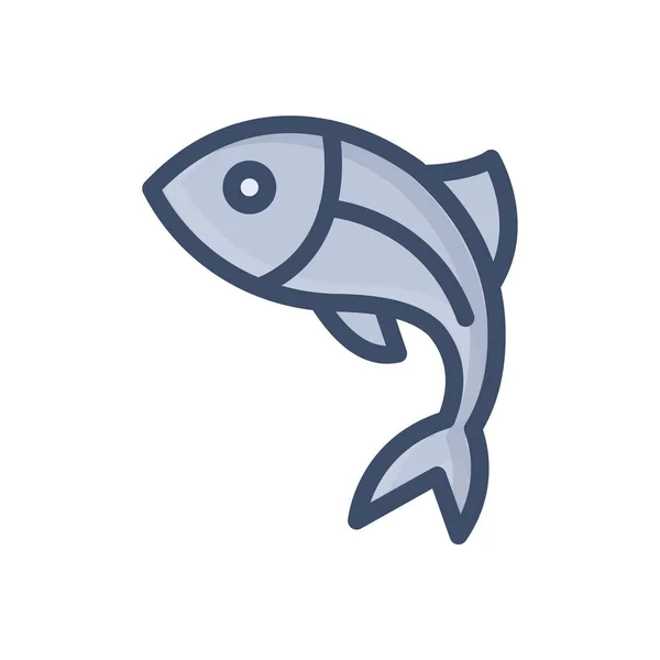 Fish Vector Illustration Transparent Background Premium Quality Symbols Stroke Icon — Stock Vector