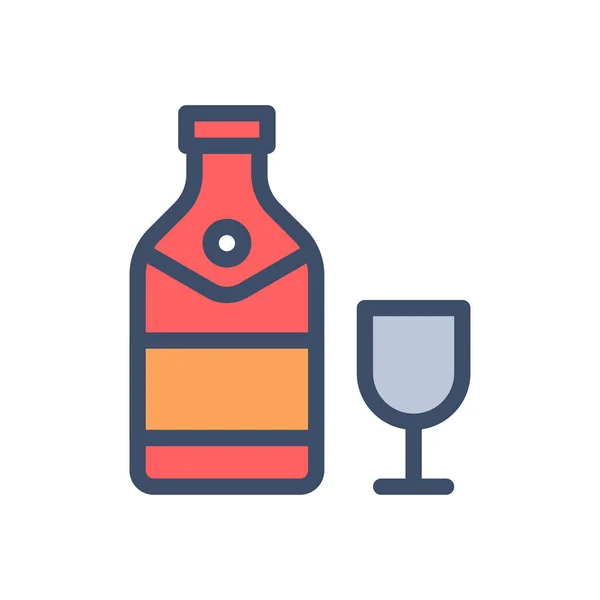 Şeffaf Bir Arkaplan Üzerinde Şarap Vektör Illüstrasyonu Konsept Grafik Tasarım — Stok Vektör