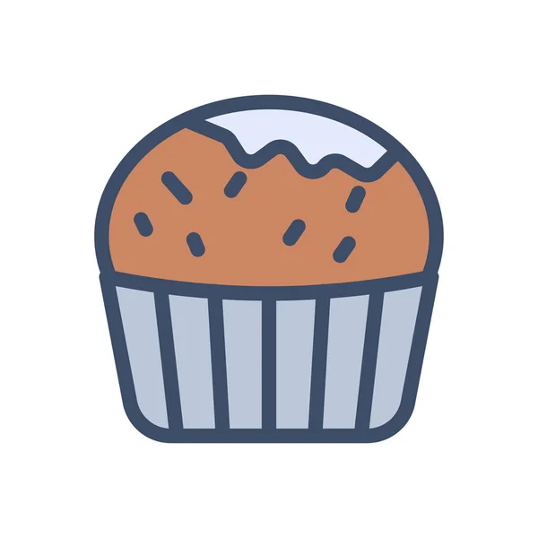 Muffins Vektor Illustration Transparent Bakgrund Premium Kvalitet Symboler Stroke Ikon — Stock vektor