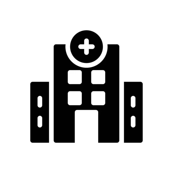 Ilustrasi Vektor Rumah Sakit Pada Background Premium Simbol Kualitas Glyphs - Stok Vektor