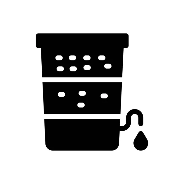 Ilustración Del Vector Del Tanque Agua Sobre Fondo Transparente Símbolos — Vector de stock
