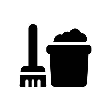 Şeffaf bir arkaplan üzerinde ev temizliği vektör çizimi. Konsept ve grafik tasarım simgeleri için kaliteli semboller.. 