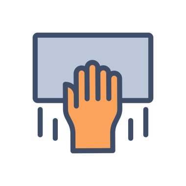 Şeffaf bir arkaplan üzerinde kumaş temizleme vektör illüstrasyonu. Konsept ve grafik tasarımı için premium kalite simgeleri..