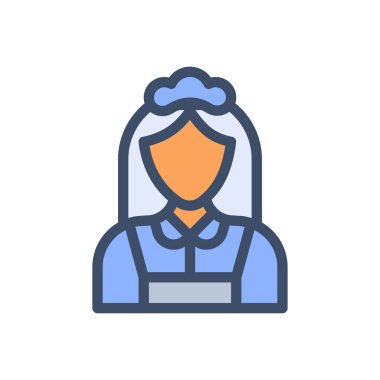 Şeffaf bir arkaplan üzerinde hizmetçi vektör çizimi. Konsept ve grafik tasarımı için mükemmel kalite simgeleri..