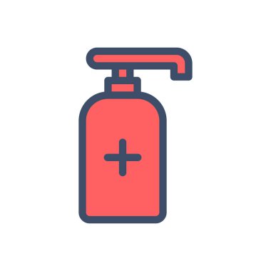 Şeffaf bir arkaplan üzerinde dezenfektan vektör çizimi. Konsept ve grafik tasarımı için premium kalite simgeleri..