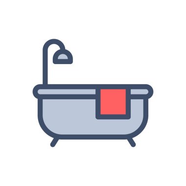 bath tub vector illustration on a transparent background.Premium quality symbols.Stroke icon for concept and graphic design. 