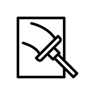 Şeffaf bir arkaplan üzerinde pencere temizleme vektör çizimi. Konsept ve grafik tasarımı için ince çizgi simgesi..