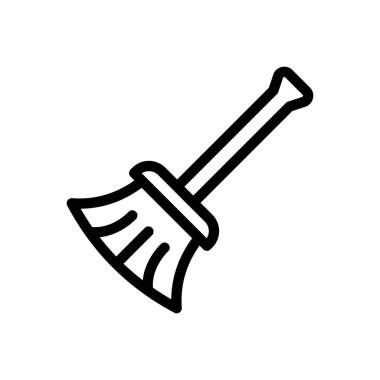 Şeffaf bir arkaplan üzerinde süpürge vektör çizimi. Premium kalite semboller. Konsept ve grafik tasarım için ince çizgi simgesi. 