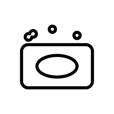 Şeffaf bir arkaplanda sabun vektör çizimi. Konsept ve grafik tasarım için ince çizgi simgesi.. 