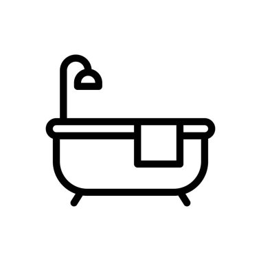 bath tub vector illustration on a transparent background.Premium quality symbols.Thin line icon for concept and graphic design.