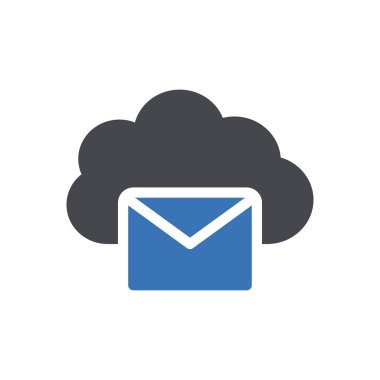 Şeffaf bir arkaplan üzerinde bulut ileti vektör illüstrasyonu. Konsept ve grafik tasarımı için mükemmel kalite sembolleri..