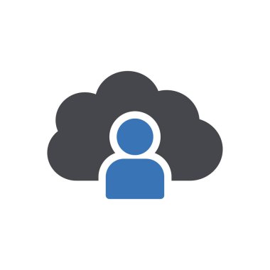 Şeffaf bir arkaplan üzerinde bulut kullanıcı vektör çizimi. Konsept ve grafik tasarımı için mükemmel kalite sembolleri.. 