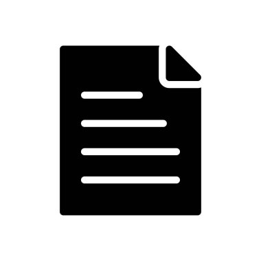 Şeffaf bir arkaplan üzerindeki belge vektör illüstrasyonu. Konsept ve grafik tasarımı için kaliteli semboller..