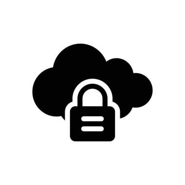 Saydam bir arkaplan üzerinde bulut kilidi vektör çizimi. Konsept ve grafik tasarımı için özel kalite semboller.. 