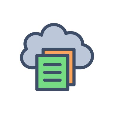 Şeffaf bir arkaplan üzerinde bulut dosyaları vektör illüstrasyonu. Konsept ve grafik tasarımı için birinci sınıf kalite simgeler.. 