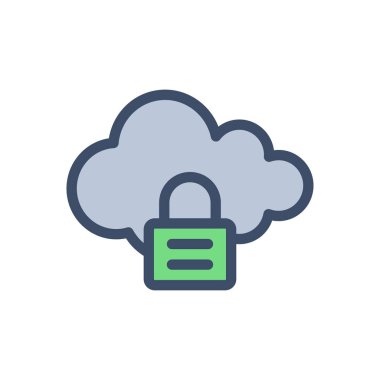 Şeffaf bir arkaplan üzerinde bulut kilidi vektör illüstrasyonu. Konsept ve grafik tasarım için premium kalite simgeleri..